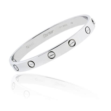 cartier love bangle silver|cartier love bracelet real gold.